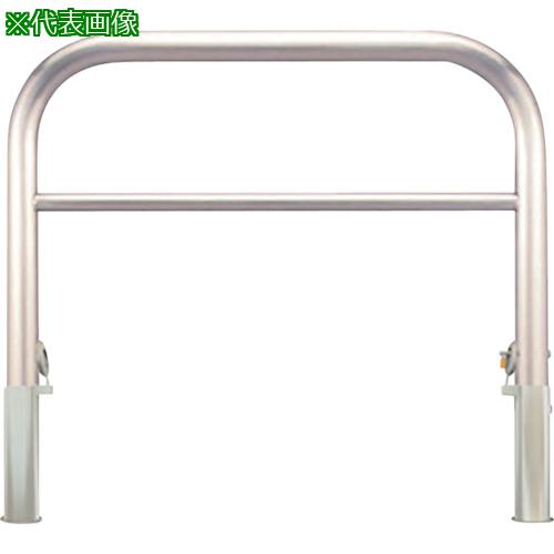 ■カネソウ 車止め アーチ型 横バー付 ステンレス製 脱着式 鋳鉄製蓋 鍵付 Yシリーズ〔品番:YAW6L7HDL〕【2584070:0】[法人・事業所限定][外直送元][店頭受取不可]