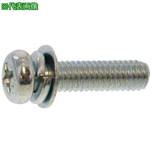 ■SUNCO 組込みねじ (+)ナベP=4 薄板用(鉄(または標準)・三価ホワイト) M4×8(1300本入)〔品番:1000U0040040008003〕【2600636:0】[送料別途見積り][掲外取寄][店頭受取不可]