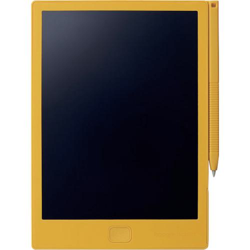 《メーカー》（株）キングジム《品番》BB-14-Y《特長》●何度も書いてすぐに消せる、A6手帳サイズの電子メモパッドです。●ボタンひとつで画面を消去できます。●電池交換可能で、何度も繰り返し使えます。●筆圧で線の太さが変わるハイコントラスト液晶です。●背面にはマグネット＆定規メモリ付きです。●ブギーボードに書いた内容を、専用アプリでスキャンすることで、画像データとして保存できます。《用途》●一時的なメモ、付箋の代用品として。《仕様》●色:黄●縦(mm):148●横(mm):105●厚さ(mm):5.5●電源:コイン型リチウム電池（CR2016）×1個（付属）●画面サイズ:約6インチLCD（93×124mm）●画面サイズ(mm):93×124●電源(V):コイン型リチウム電池(CR2016)×1個(付属)《仕様2》●消去回数:約3万回《原産国（名称）》中国《材質／仕上》●本体:ABS樹脂《セット内容／付属品》●スタイラスペン●リチウムコイン電池(CR2016)●取扱説明書《注意》《JANコード》4971660777556《本体質量》75.0gKING　JIM　電子メモパッド　ブギーボード　BB−14　黄〔品番：BB-14-Y〕[注番:2613492][本体質量：75.0g]《包装時基本サイズ：6.00×135.00×220.00》〔包装時質量：80.0g〕分類》オフィス・住設用品》文房具》電子文具☆納期情報：取寄管理コード(006) メーカー直送品 (欠品の場合有り)