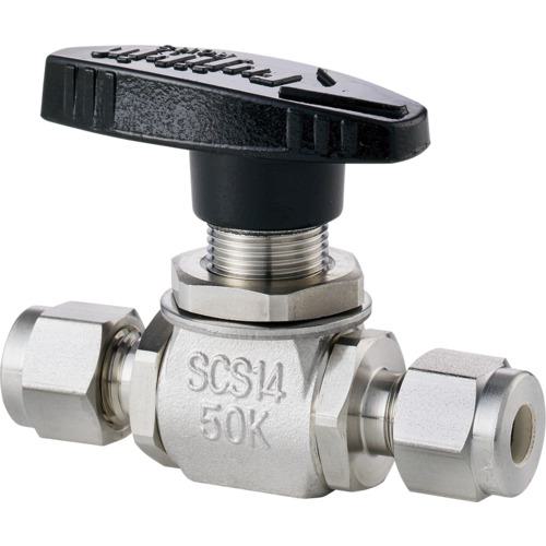 ■Fujikin SUS製4.90MPaパネルマウント式ボール弁PUBV954V〔品番:PUBV954V〕【2616710:0】[店頭受取不可]