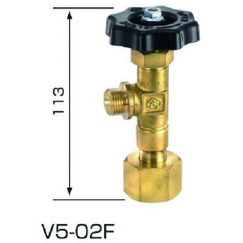 ■YAMATO 配管用 取出口バルブ V5-02F O2用 袋ナットタイプ〔品番:V502F〕【2684308:0】[送料別途見積り..