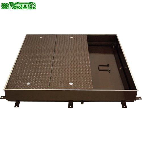 ■カネソウ マシンハッチ 縞鋼板蓋 屋内用 二重蓋 密閉形(防水・防臭形) スチール製 ステンレス目地〔品番:W2EC1000HANDORUTSUKI〕【268...