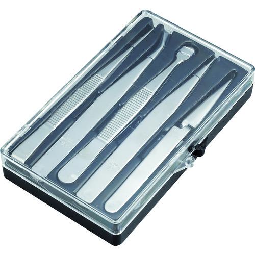 ■TRUSCO ステンレス製ピンセット 5本組セット〔品番:TSP91〕【2709180:0】[店頭受取不可]