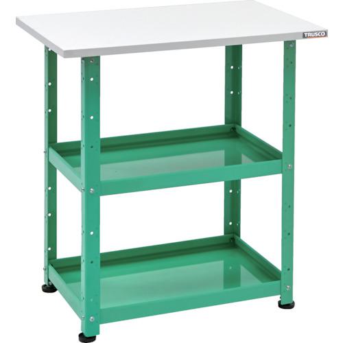 《メーカー》トラスコ中山（株）《品番》BDW-R962T-YG《特長》●据え置きがメインの現場向けに車輪の代わりにアジャスターを取り付けました。●アングル支柱に突起を出し、棚板を固定することにより縦横のゆれを軽減します。●棚板は皿型・フラット型の表裏両面使用できます。●棚板の組付けは、内側にフランジ付ナットを使用しているため、外側から六角レンチで締め付けることで組み立てが可能です。《用途》●工場内の作業における工具置き台、部品、商品の仮置きに。《仕様》●最大積載量(kg/台):200●均等積載量(kg/段):120●色:ヤンググリーン●間口(mm):750●奥行(mm):500●高さ(mm):786●段数(段):2●こぼれ止め高さ(mm):40●棚板:こぼれ止め付棚板(表裏両用)●天板サイズ(mm)間口×奥行×高さ:750×500×22《仕様2》●アジャスター●特許第4866138号登録商品●こぼれ止め高さ:40mm●最大積載量:200kg/台《原産国（名称）》日本《材質／仕上》●本体:スチール●アジャスター:スチール/樹脂●天板:リノリューム張り合板《セット内容／付属品》《注意》●「最大積載量」とは、各棚板の表面に均一に荷重をかけた場合に、耐えられる重さの合計をいいます。●「均等積載量」とは、棚板の表面に均一に荷重をかけた場合に、耐えられる重さをいいます。《JANコード》《本体質量》18.05kgTRUSCO　小型ボルト式棚　バーディワゴンラック型　600X400　天板付　ヤンググリーン〔品番：BDW-R962T-YG〕[注番:2721030][本体質量：18.05kg]《包装時基本サイズ：××》〔包装時質量：〕分類》物流・保管用品》ツールワゴン》スチール製ワゴン（ボルトタイプ）☆納期情報：取寄管理コード(006) メーカー直送品 (欠品の場合有り)