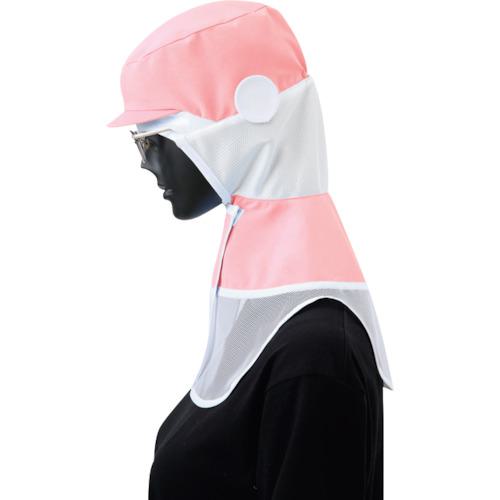 ■サンペックス ロングフード 衛生帽子 ピンク LL〔品番:CD590D1LL〕【2722213:0】[法人・事業所限定][..