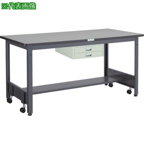 ■TRUSCO 中荷重作業台(500kg)CFW型 900X750XH740 薄型2段引出付 ダークグレー色〔品番:CFWR0975UDC2〕【2779978:0】[法人・事業所限定][外直送元][店頭受取不可]