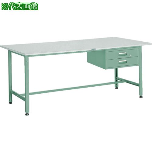 ■TRUSCO 軽荷重作業台(300kg)AE型 1500X900XH740 2段引出付 グリーン色〔品番:AE1509F2〕【2784483:0】[法人・事業所限定][外直送元][店頭受取不可](3)
