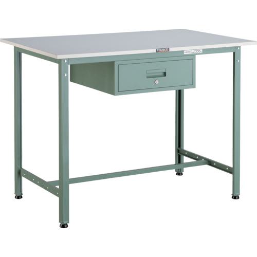 ■TRUSCO 軽荷重立作業台(300kg)HAE型 1200X750XH900 1段引出付 グリーン色〔品番:HRAE1200F1〕【2784751:0】[法人・事業所限定][直送元][店頭受取不可]