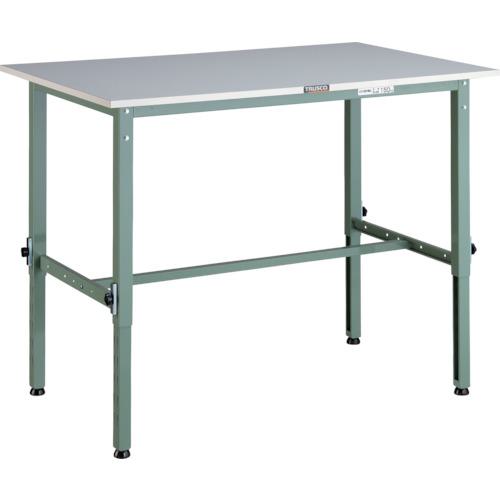 ■TRUSCO 軽荷重作業台高さ調節式(150kg)AEM型 1200X750XH650~950 基本タイプ グリーン色〔品番:RAEM1200〕【2851091:0】[法人・事業所限定][直送元][店頭受取不可](3)