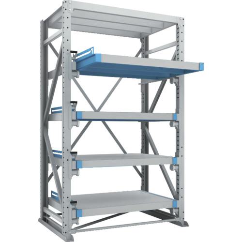 ■TRUSCO スライダーラック スライド4段 スチール板付 単体〔品番:NSHP244K〕【2870096:0】[送料別途見..