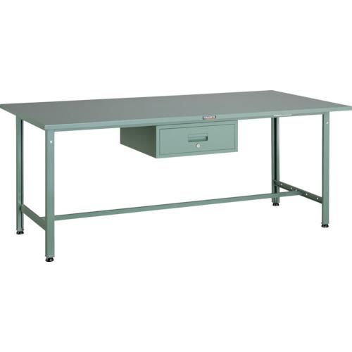 ■TRUSCO 軽荷重作業台(300kg)AE型 1800X900XH740 1段引出付 グリーン色〔品番:SAE1809F1〕【2891441:0】[法人・事業所限定][直送元][店頭受取不可]