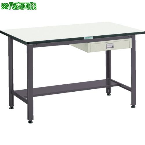 ■TRUSCO 中荷重作業台(500kg)AEW型 1800X900XH740 薄型1段引出付 ダークグレー色〔品番:AEWS1890UDC1〕【2891719:0】[法人・事業所限定][外直送元][店頭受取不可]