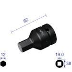 ■ナック ヘキサゴンレンチソケット 差込角19.0x対辺12mm〔品番:612C〕【2962870:0】[店頭受取不可]