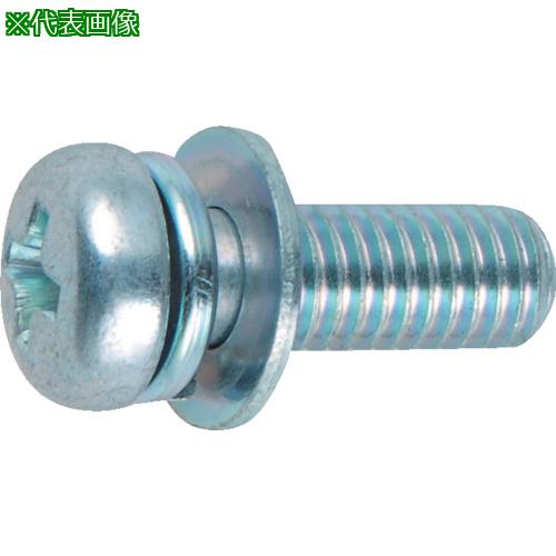 ■TRUSCO ナベ頭座金組込ねじ P=4 三価白 M4×20 53本入 (ばね座金+JIS小形ワッシャー付き)〔品番:B7510420〕【3002888:0】[店頭受取不可]