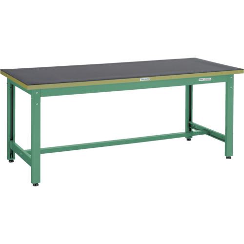 ■TRUSCO 中荷重作業台(800kg)GW型 1800X900XH745 ゴムマット張り グリーン色〔品番:GWP1890G5〕【3032108:0】[法人・事業所限定][直送元][店頭受取不可]