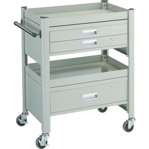 ■TRUSCO コンビネーションワゴン 643X427XH880 1段・2段引出付〔品番:TCW81ADE〕【3047491:0】[直送DS][店頭受取不可]