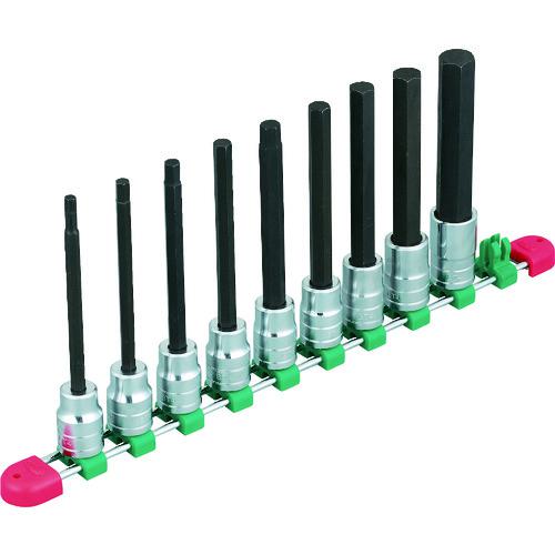 ■KTC 12.7sq.ロングヘキサゴンビットソケットセット(9コ組) ロングタイプ〔品番:TBT4L09H〕【3077535:0】[店頭受取不可]