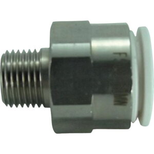 ■チヨダ ファイブSUSメイルコネクタ 白 10mm・R1/8〔品番:FS1001MW〕【3137287:0】[店頭受取不可]