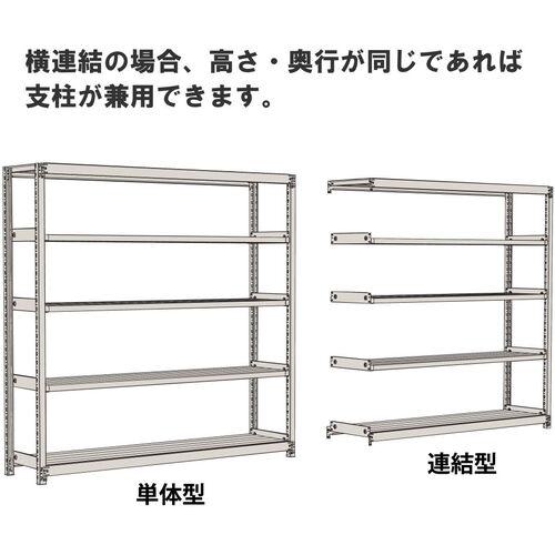 ■ヤマテック ボルトレス軽中量ラック(200kg/段) W1200×D300×H1200mm(天地4段)ホワイトグレー 単体〔品番:2S44304W〕【3222167:0】[法人・事業所限定][直送元][店頭受取不可] [2]