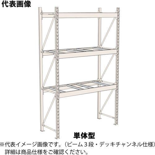 ■ヤマテック パレットラック 2000kg/段 W2300×D900×H3000mm ビーム3段デッキチャンネル4本/段 ホワイトグレー 単体型〔品番:20S3023093W〕【3233167:0】[送料別途見積り][法人・事業所限定][外直送][店頭受取不可]