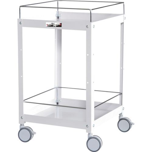 ■ヤマテック コンビニワゴン 双輪キャスター コボレ止め付き2段 W400×D400×H682mm パールピンク〔品番:WCLFS2P〕【3242147:0】[法人・事業所限定][外直送元][店頭受取不可]