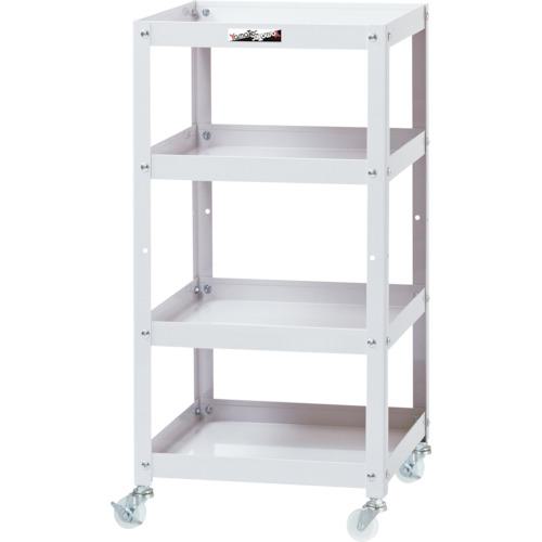 ■ヤマテック コンビニワゴン ナイロンキャスター オープンタイプ4段 W400×D400×H810mm パールピンク〔品番:WCLN4P〕【3242580:0】[法人・事業所限定][外直送元][店頭受取不可]