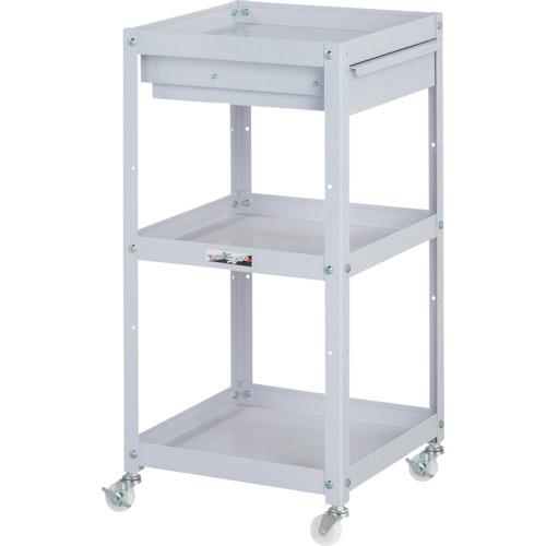 ■ヤマテック コンビニワゴン ナイロンキャスター キャビネット付3段 W400×D400×H810mm パールピンク〔品番:WCLCN3P〕【3242831:0】[法人・事業所限定][外直送元][店頭受取不可]