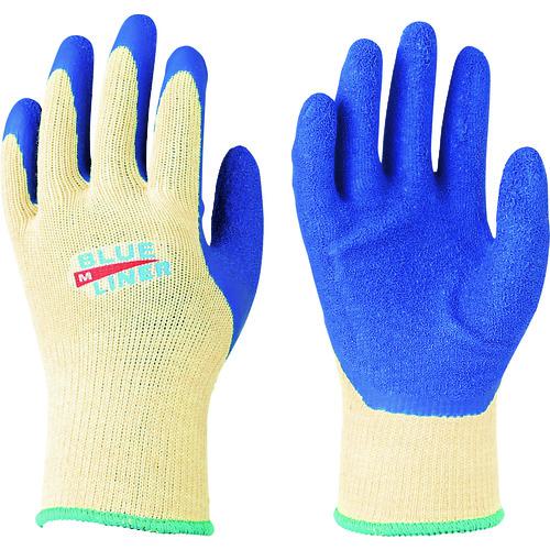 ■【5双まとめ売り】トワロン 天然ゴム背抜き手袋 ブルーライナー M〔品番:300M〕【3246965:0】[店頭受取不可]