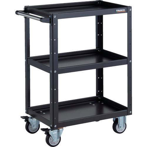 ■TRUSCO ツールワゴン イーグルワゴン 600X400XH880 ウレタン車輪 ブラック〔品番:EGW963UBKBK〕【3268830:0】[店頭受取不可]