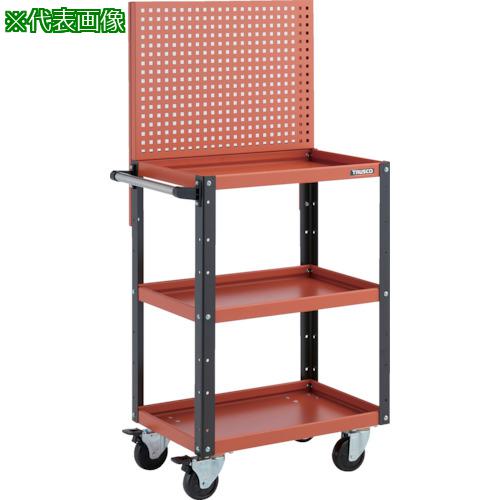 ■TRUSCO ツールワゴン イーグルワゴン 上部パンチングパネル付 600X400X1330 オレンジ/ブラック〔品番:EGWP963ORBK〕【3268837:0】[店頭受取不可]