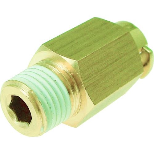 ■チヨダ チューブ継手 タッチコネクターニップルコネクターHタイプ(金属) 適合チューブ外径D:8mm 接続口径:R1/4〔品番:CKN802H〕【3270041:0】[店頭受取不可]のサムネイル