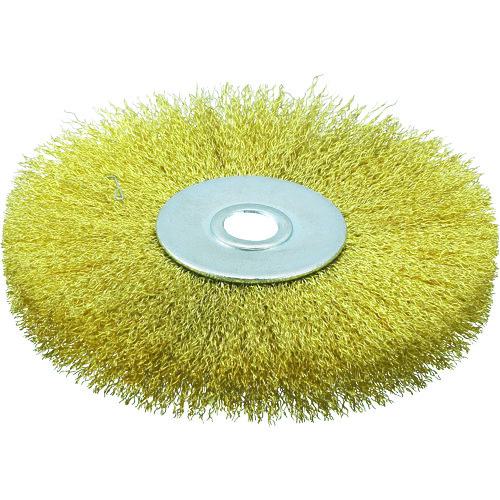 ■TRUSCO ホイルブラシ 100X10mm穴 真鍮線 線径0.15〔品番:TB6354〕【3291294:0】[店頭受取不可]