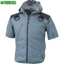 ■XEBEC 空調服遮熱ハーネス半袖ブルゾン(フード付き)XE98105-43-5L ブルーグレー〔品番:XE98105435L〕【3371362:0】[送料別...