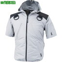 ■XEBEC 空調服遮熱ハーネス半袖ブルゾン(フード付き)XE98105-22-5L シルバーグレー〔品番:XE98105225L〕【3371466:0】[送料...
