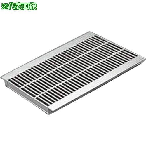 ■カネソウ スチール製グレーチング 細目滑り止め模様付 歩道U字溝用 クッション付〔品番:QXHUP4519〕【3374276:0】[送料別途見積り][法人・事業所限定][外直送][店頭受取不可]