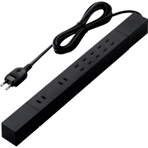 ■ELECOM ダブル回転タップ マグネット付 雷サージ付 ホコリシャッター付 7個口 2.0m ブラック〔品番:TKF022720BK〕【3382813:0】[店頭受取不可]