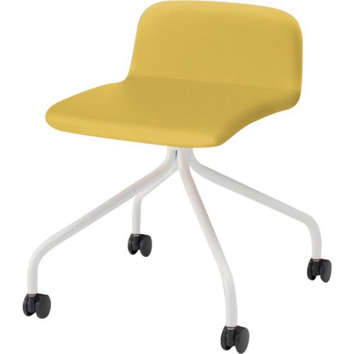 ■ITOKI ノットワークローバックキャスターチェア張りぐるみ 脚ホワイト・ウレタンレザーストロングイエロー〔品番:KLL235DKW9U5〕【3390613:0】[送料別途見積り][法人・事業所限定][外直送][店頭受取不可]
