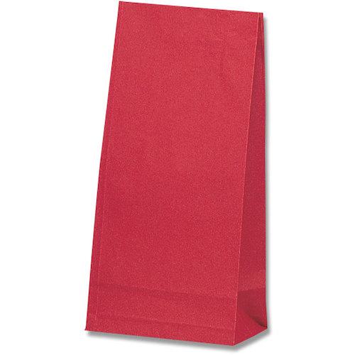 ■HEIKO 角底袋 未晒無地 赤 No.8 100枚入り〔品番:004053800〕【3432659:0】[送料別途見積り][掲外取寄][店頭受取不可]