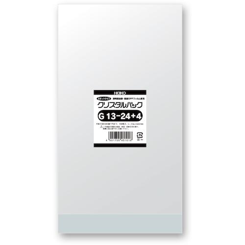 ■HEIKO OPP袋 クリスタルパック ガゼットタイプ G 13-24+4 100枚入り〔品番:006767200〕【3436019:0】[送料別途見積り][掲外取寄][店頭受取不可](3)