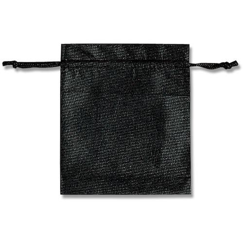 ■HEIKO 不織布バッグ 巾着タイプ クロ K24-28 10枚入り〔品番:008739910〕【3437525:0】[送料別途見積り][掲外取寄][店頭受取不可]