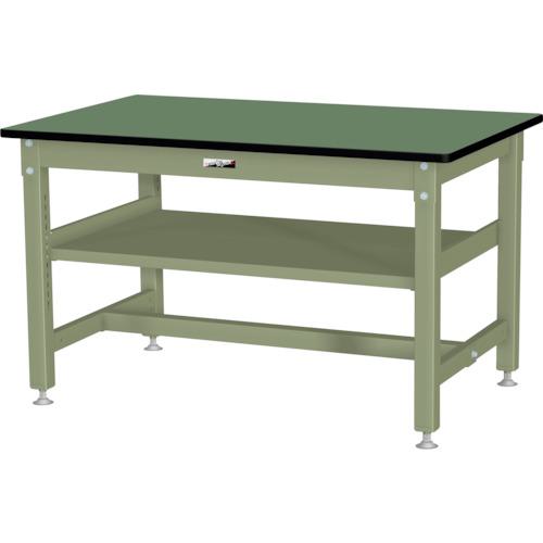 ■ヤマテック 中量作業台 ワークテーブル800シリーズ 固定式 中間棚付 W1200×D750×H740mm ヤマテックグ..