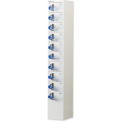 ■仁張 脱衣場向貴重品ロッカー(1列10段)〔品番:NKDS0110〕【3606008:0】[送料別途見積り][法人・事業所限定][外直送][店頭受取不可]
