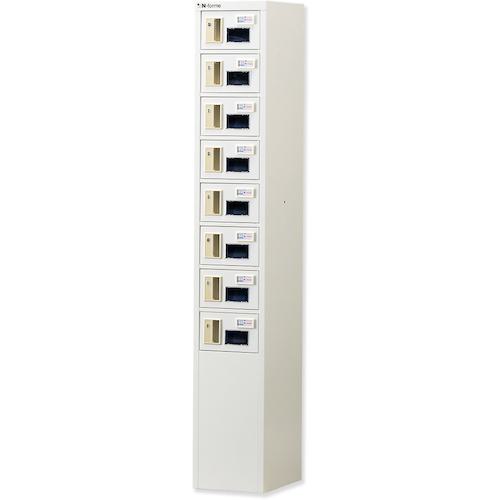 ■仁張 貴重品ロッカー(1列8段)窓付シリンダー錠〔品番:NKBS0108W〕【3607552:0】[送料別途見積り][法人..