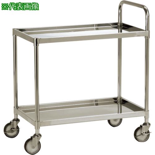■テックサス ステンレスワゴン2段タイプ(皿型タイプ) 900X600 SUSφ100ウレタン車〔品番:WG2U9060D〕【3610291:0】[法人・事業所限定][外直送元][店頭受取不可]