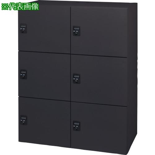 ■DAISHIN パーソナルロッカー6人用 ブラック色 プッシュ錠タイプ 投入孔無し〔品番:L94511PLPB〕【3621646:0】[送料別途見積り][法人・事業所限定][直送][店頭受取不可]