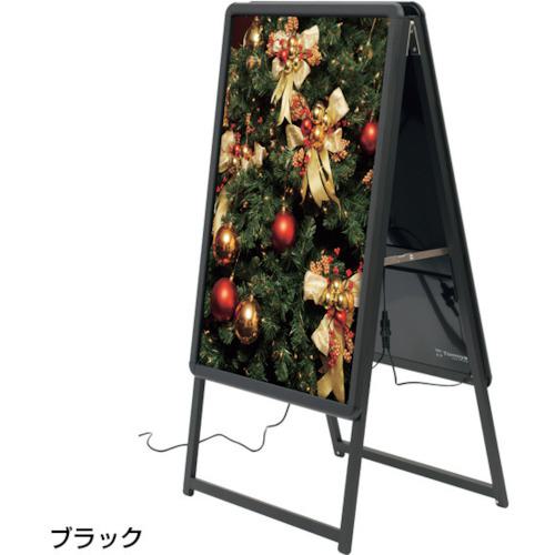 ■友屋 LEDグリップAA1両面H1180ブラック〔品番:39411BLK〕【3627486:0】[送料別途見積り][法人・事業所限定][外直送][店頭受取不可]