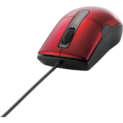 Other - ■BUFFALO 有線BlueLEDマウス 静音/3ボタン Sサイズ レッド〔品番:BSMBU26SSRD〕【3628362:0】[送料別途見積り][掲外取寄][店頭受取不可]