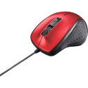 ■BUFFALO 有線BlueLED光学式マウス 静音/5ボタン/DPI切り替えボタン レッド〔品番:BSMBU300RD〕【3628389:0】[送料別途見積...