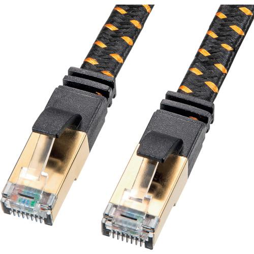 ■SANWA カテゴリ8メッシュフラットLANケーブル〔品番:KBT8MEFL02BK〕【3628634:0】[送料別途見積り][掲..