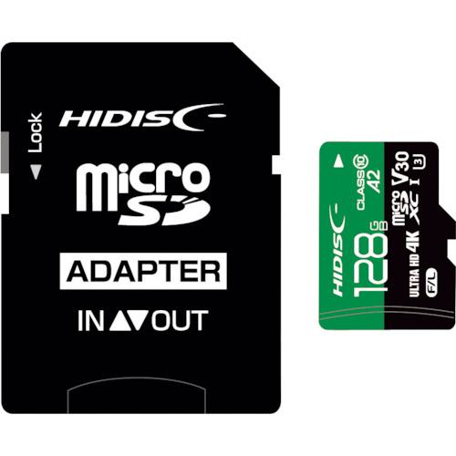 ■ハイディスク 超高速R170シリーズmicroSDXCカード 128GB〔品番:HDMCSDX128GA2V30PRO〕【3647186:0】[店頭受取不可]